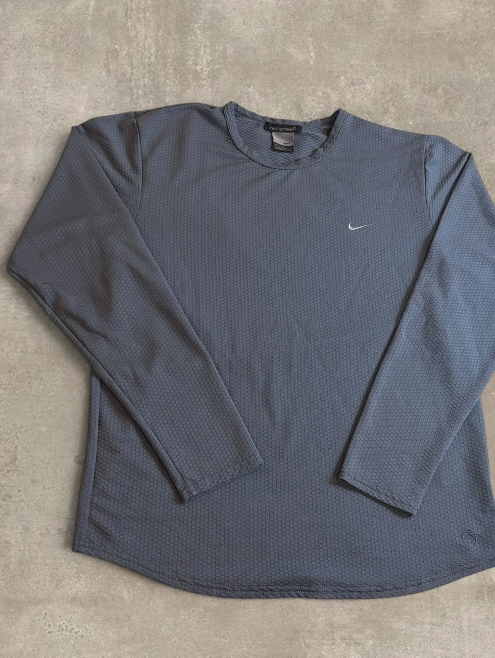 Vintage Nike Sphere Mens L Slate Blue Grey Mesh Thermal Long Sleeve Shirt Y2K